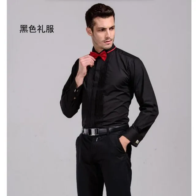 Men's shirts pure color the groom dress shirt high quality custom