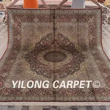 Yilong 8'x10' ручной работы Шелковый персидский ковер медальон уникальный дизайн ковер(LH102A8x10
