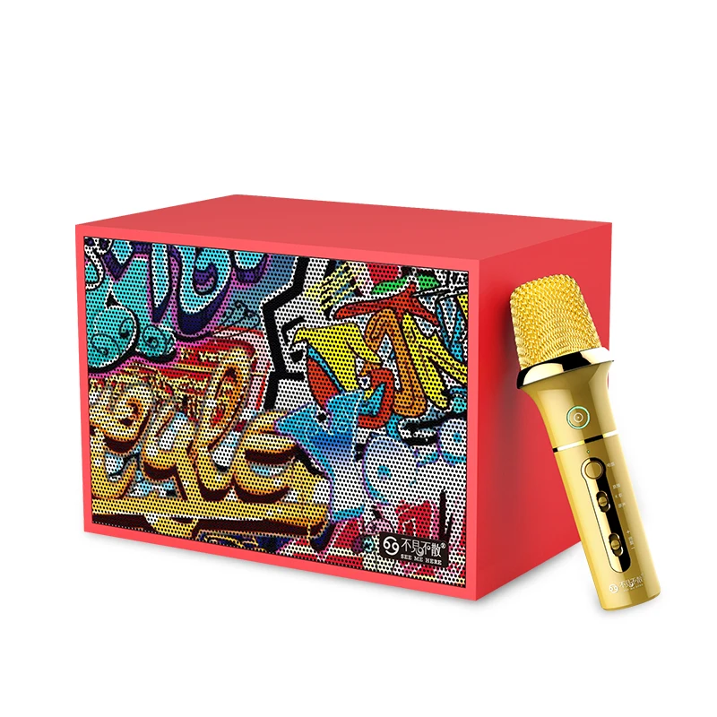 См. Здесь SK500 Bluetooth динамик с беспроводным микрофоном караоке динамик беспроводные стерео домашние вечерние супер динамик коробка