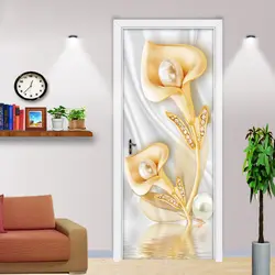 Творческий DIY 3D Jewelry Цветочная Роспись стен Гостиная Спальня дверь украшения Стикеры росписи Водонепроницаемый на стены обои