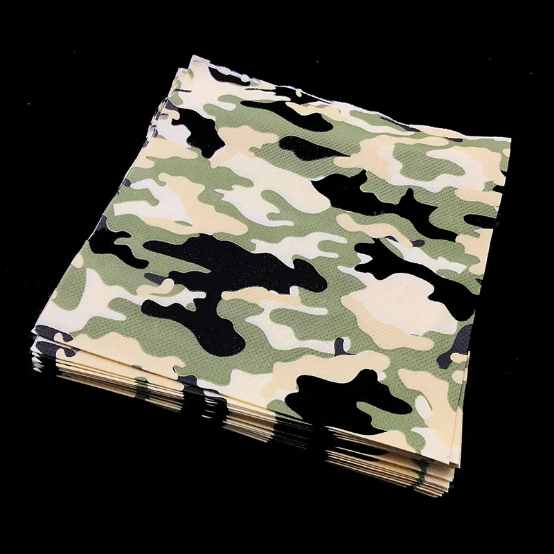 

20pcs/pack camouflage theme disposable napkins camouflage party decorations camouflage theme disposable tableware paper napkins