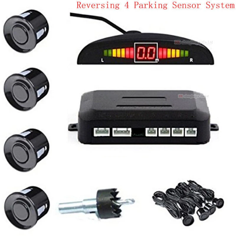 

Weatherproof 4 Rear View Car Parking Sensor Reverse Backup Radar Kit with LED Display Monitor car parking system