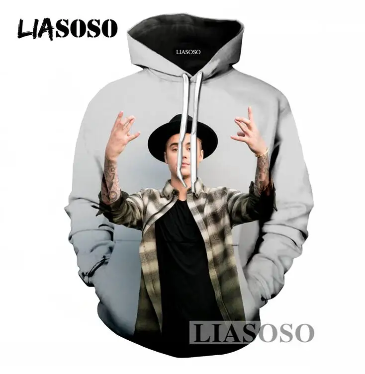

LIASOSO Casual Men/Women Hoodies Wild Long Sleeve Sweatshirt 3D Print Justin Bieber Hoodies Large Size Hooded Clothing T697