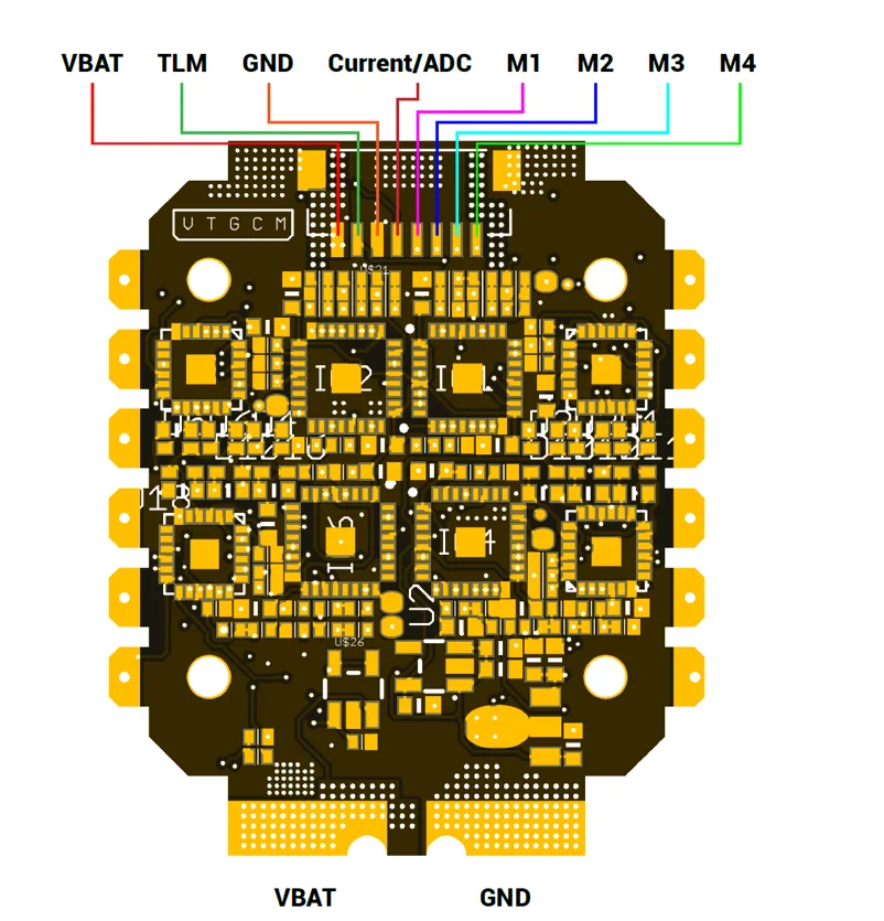 Holybro Kakute F7 мини контроллер Полета& Tekko32 F3 4в1 45А мини ESC& Atltal mini VTX 5,8G комбо мини стек 20*20 мм Монтажный Хол