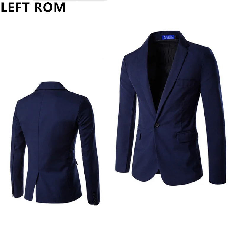 LEFT ROM Male Classic one button Leisure suit Best man font b Jackets b font high
