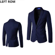LEFT ROM Male Classic one button Leisure suit Best man font b Jackets b font high
