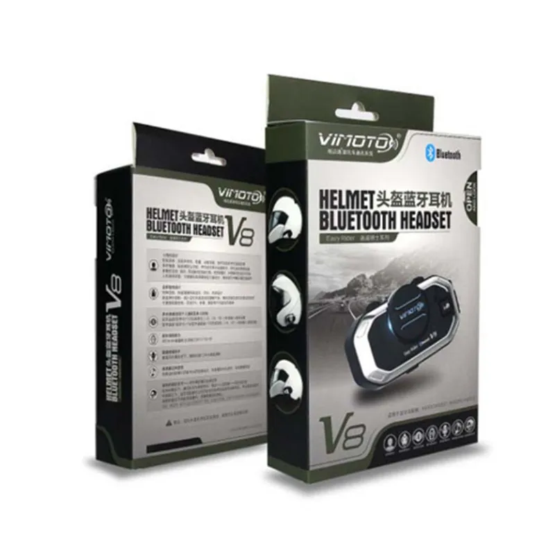 Новая многофункциональная мотоциклетная гарнитура Vimoto V8 2 шт./лот 850 мА/ч Bluetooth для