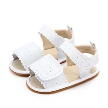 Г. брендовые сандалии из искусственной кожи для маленьких девочек летние сандалии с нескользящей мягкой подошвой Обувь для ползунков для девочек от 0 до 18 месяцев