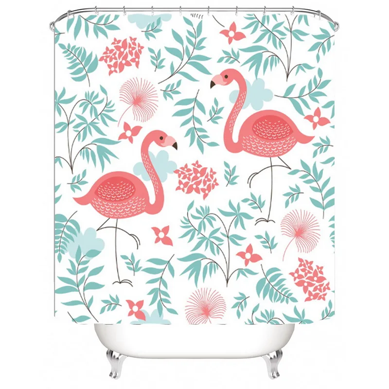 Urijk красочные экологически чистые Фламинго занавески для душа верх: полиэстер качество моющийся ванный украшения интерьера, шторы занавески для ванной комнаты