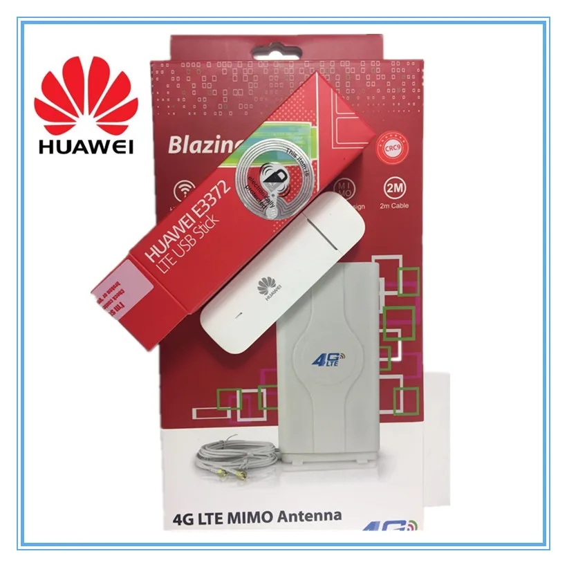 

Unlocked HUAWEI E3372 E3372h-607 150Mbps 4G LTE USB Mode + 4G Antenna