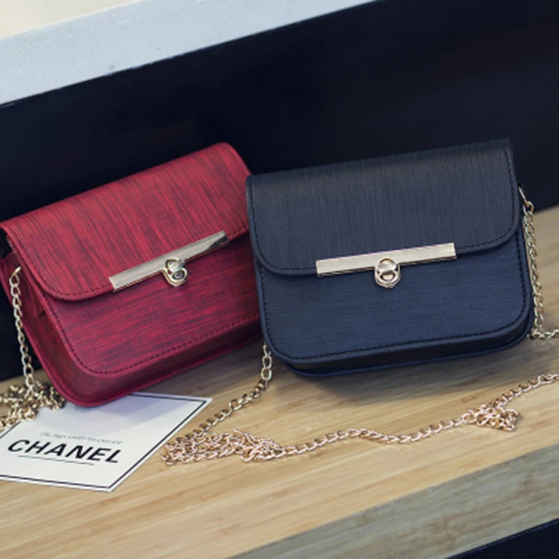 

Bag female 2019 new cloth pattern metal turn lock slung small square bag wild chain shoulder fashion style series small bag