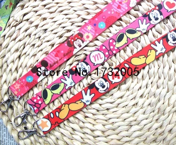 

New 30 pcs cartoon mix mickey minnie Cello Phone Key Chain Neck Strap Keys Lanyards gift X-15