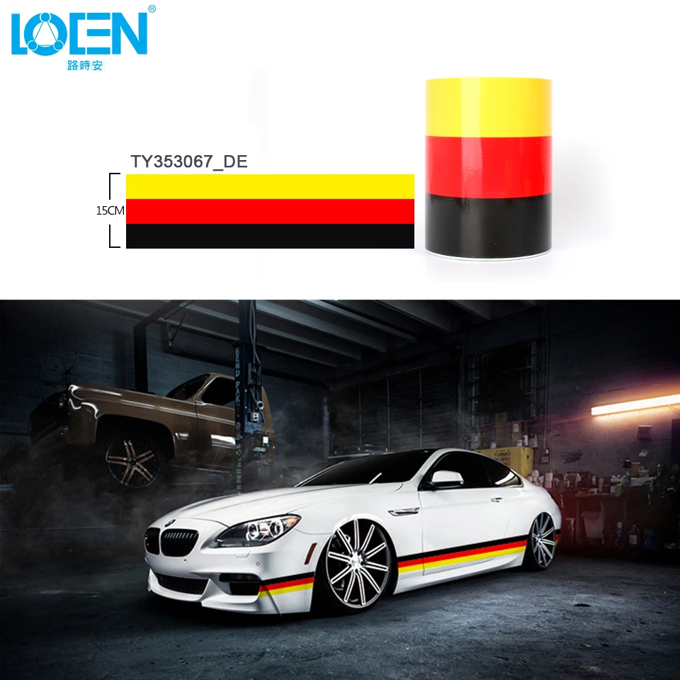 LOEN 5M Car Stickers Flag On Cars Auto Walls Window Decals Car Styling Accessories For BMW