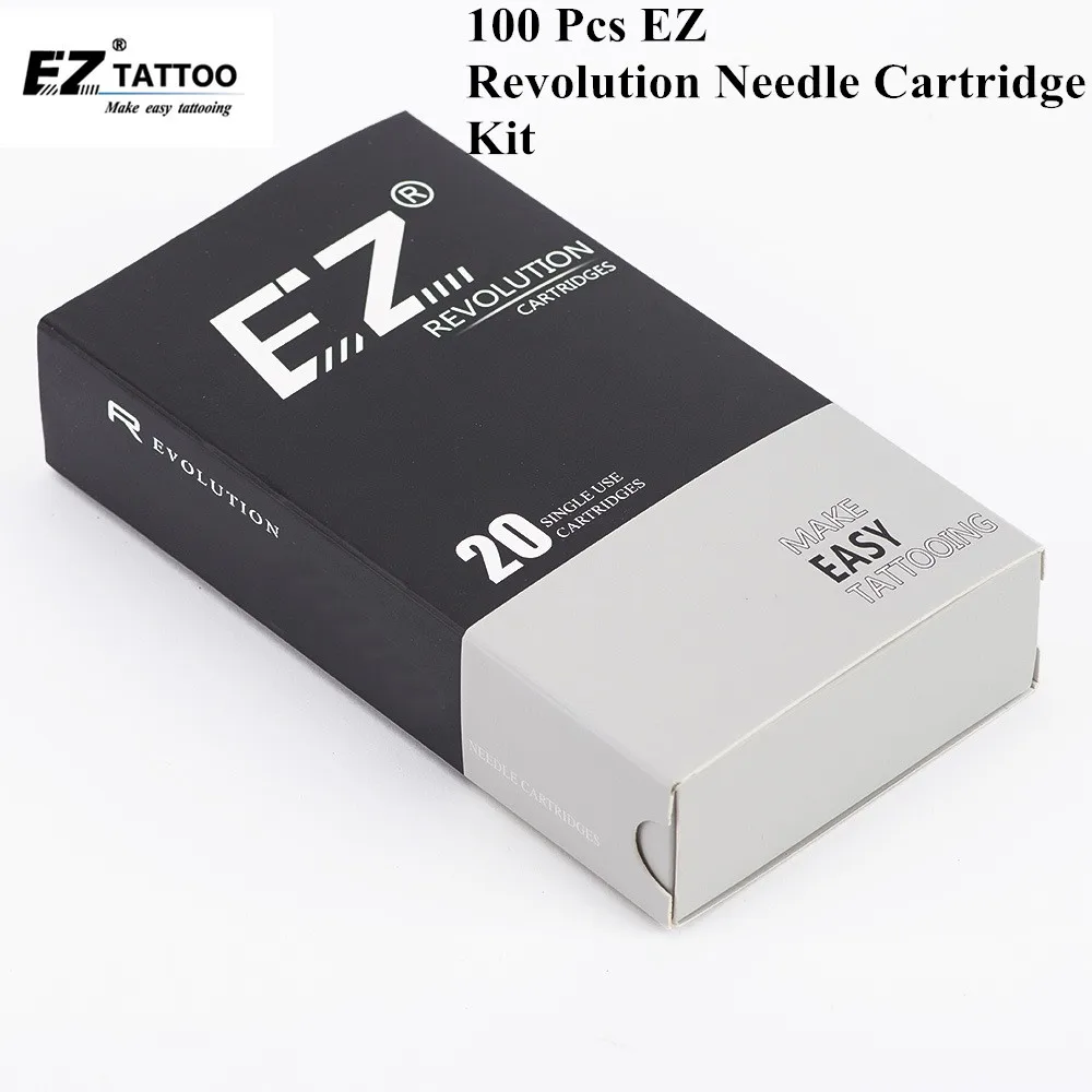 

100 PCS EZ Revolution Tattoo Needle Cartridge Kits Round Liner for Cartridge System Tattoo Machine & Grips