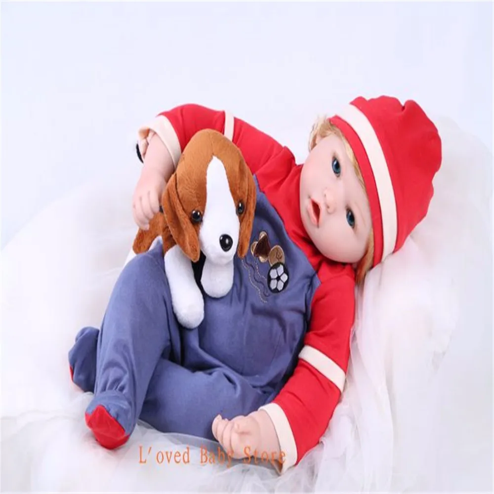 SanyDoll см 20 дюймов 50 см Силиконовые Детские куклы reborn Детские игрушки Модный комплект голубые глаза для маленьких мальчиков и девочек