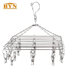 BYN Metal Underwear socks hanger drying racks Sock Laundry Hanger Drying Clothes Rack Dryer Stainless Steel Socks Hanger Hook