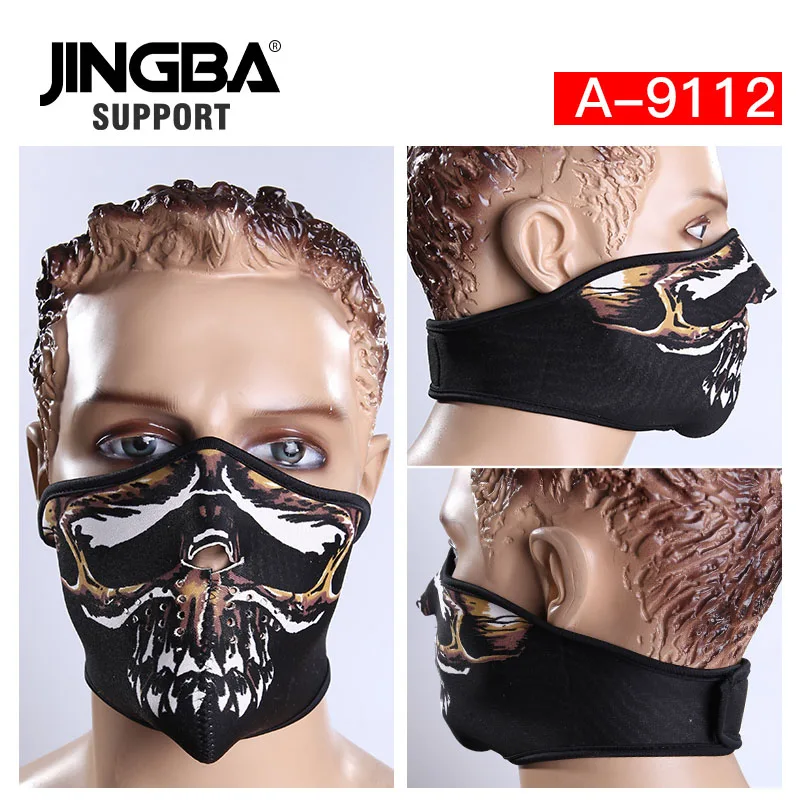 JINGBA SUPPORT Hot Halloween Cool Mask Mens Outdoor Sport Bike Ski Mask Riding Half Face Mask dropshipping Factory wholesal - Цвет: A-9112