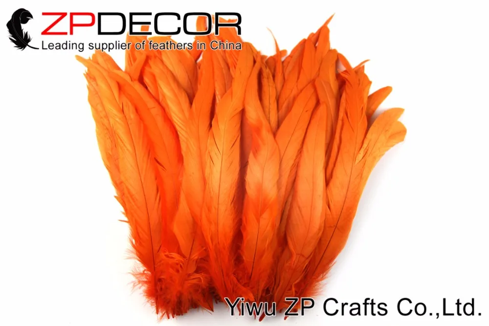 ZPDECOR 100 шт./пакет 25-30 см(10-12ich) подходит для ручной и сортировки Wholease красивое обесцвечивание смешанные Цвет Петушиный Хвост перья для свадьбы