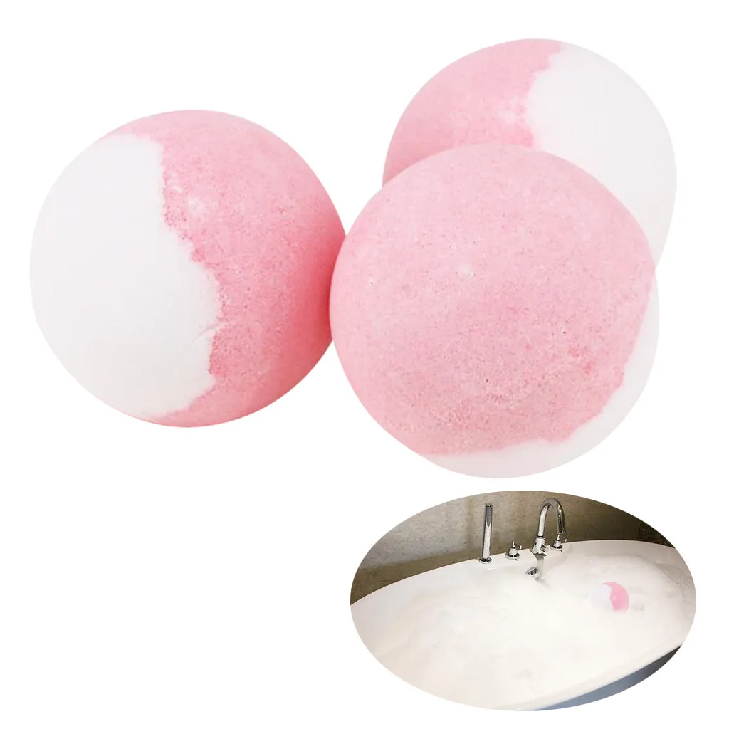

3pcs Rose Bathing Bombs Explosion Ball Fizzy Spa Moisturizes Bubble Bath Exfoliating Stress Relief Natural Deep-sea Bath Salts