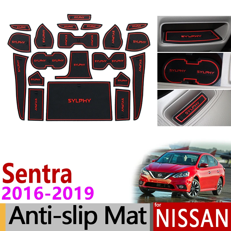 Противоскользящий резиновый подстаканник для Nissan Sentra B17 2016 2017 2018 2019 коврик лица