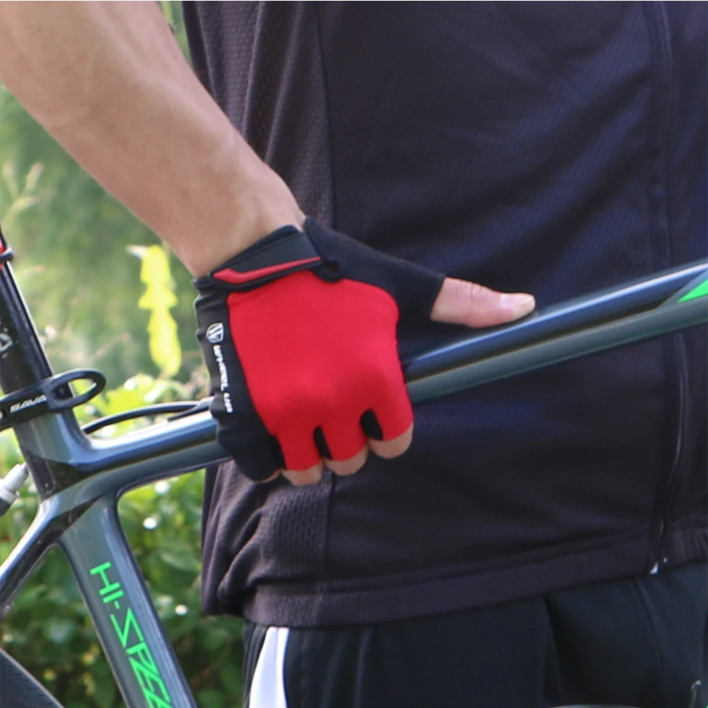 Горячая дорожный велосипед велосипедные перчатки без пальцев перчатки Противоскользящие силиконовые-без пальцев