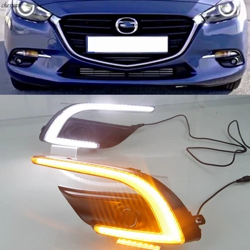 

CSCSNL 1 set For Mazda 3 Axela 2017 2018 with turnning yellow signal Waterproof ABS 12V Fog Lamp DRL Daytime Running Light