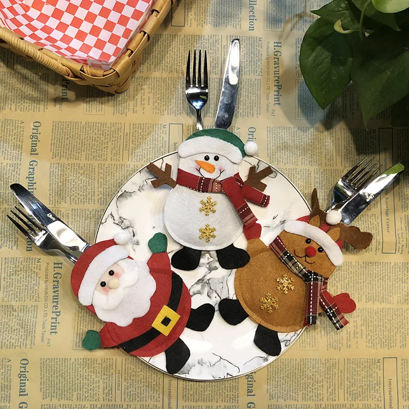 4 PACK Christmas NUTCRACKER Dinner Tableware Soldier Felt Cutlery Holders