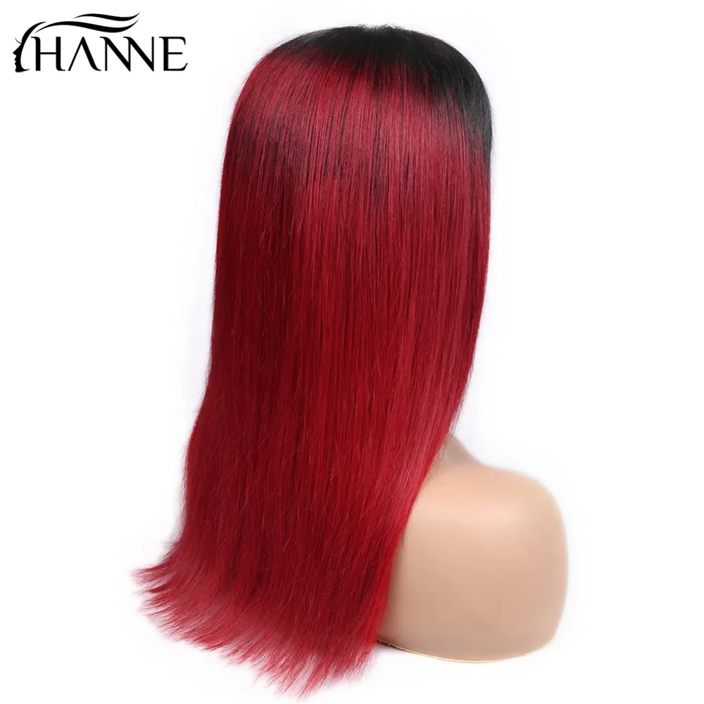 4*4 Lace Closure Wigs Brazilian Human Hair Wig 150% Density Straight Ombre Wigs For Black Women HANNE Hair