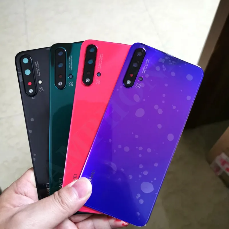 Новинка, 3D закаленное стекло, задняя крышка для huawei Nova 5/5 Pro, запасные части, задняя крышка батареи, корпус+ крышка вспышки+ объектив камеры