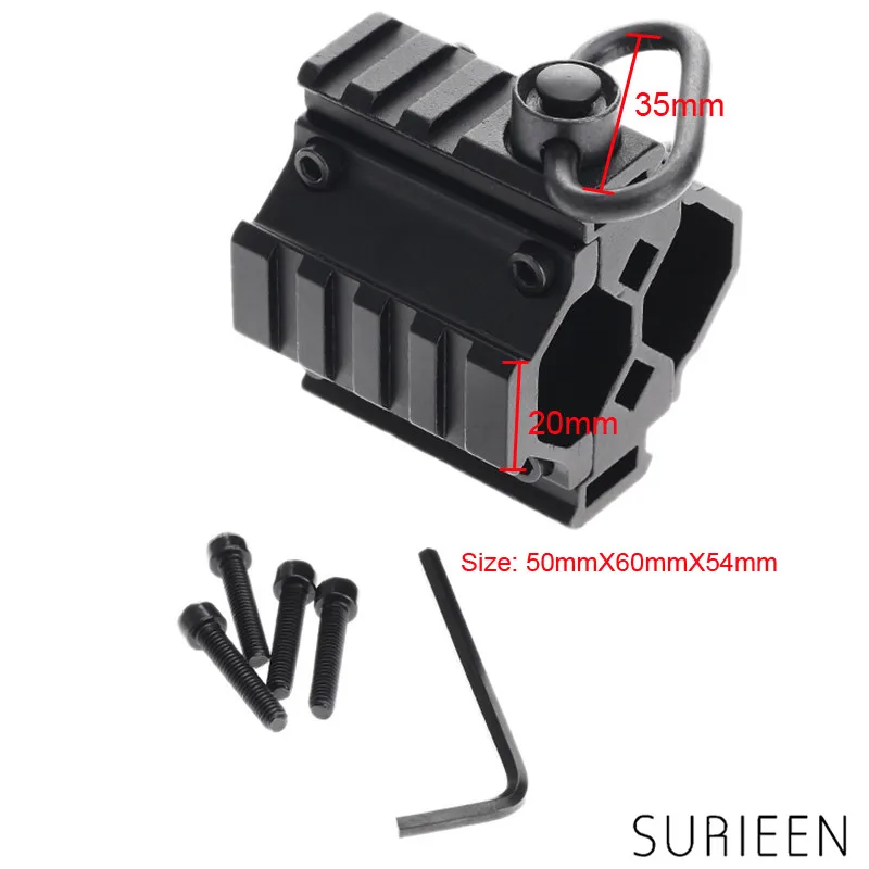 Universal Tactical Barrel Tri rail Mount for Shotgun Lights 12GA With 3