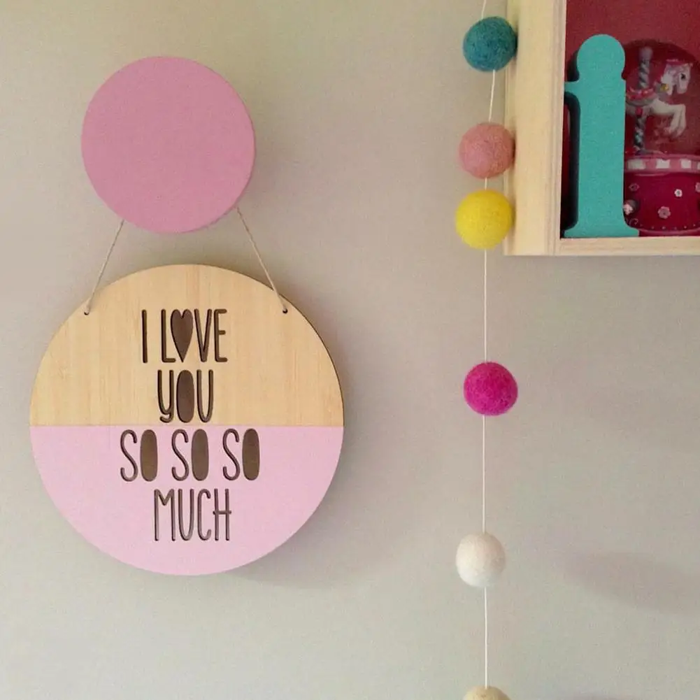 

Nordic Decoration Round Wooden Chip Wall Hanging Ornaments Kids Room Children Bedroom Home Decor Photo Prop