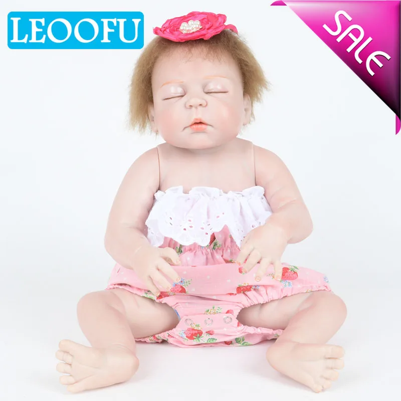 

LEOOFU 55cm 22inch lifelike bebe reborn dolls latest new silicone reborn fashion baby dolls for princess children christmas gift