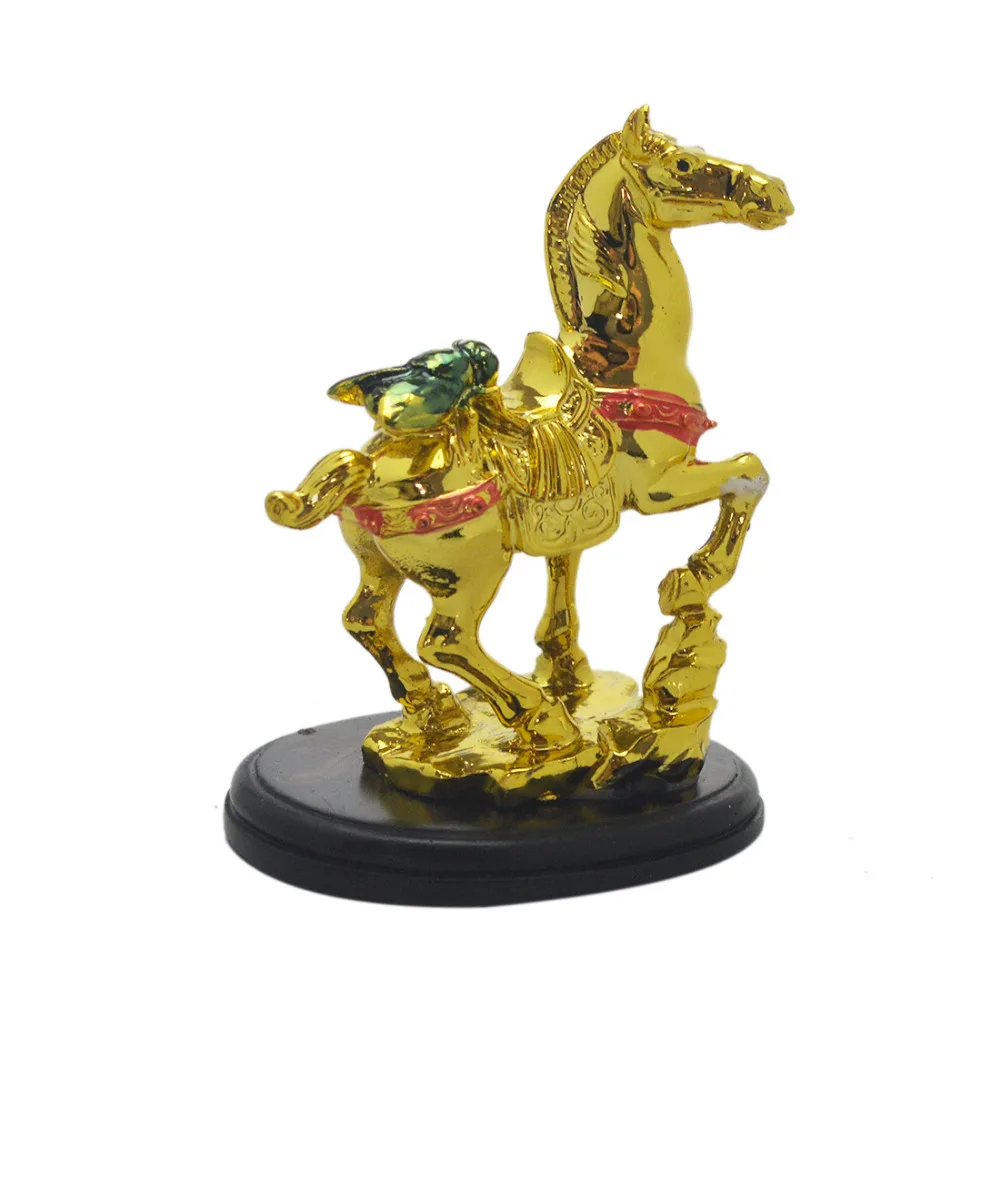 

Feng Shui Mini Gold Horse Statue Resin Home Office Car Decoration C1020