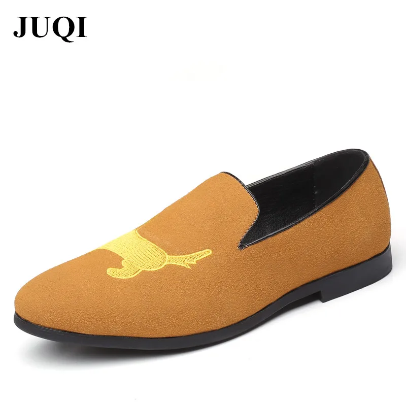 

JUQI Brand Big Size Suede Leather Men Flats Fashion Soft Moccasins Men Loafers High Quality Casual Slip-On Shoes Driving Shoes
