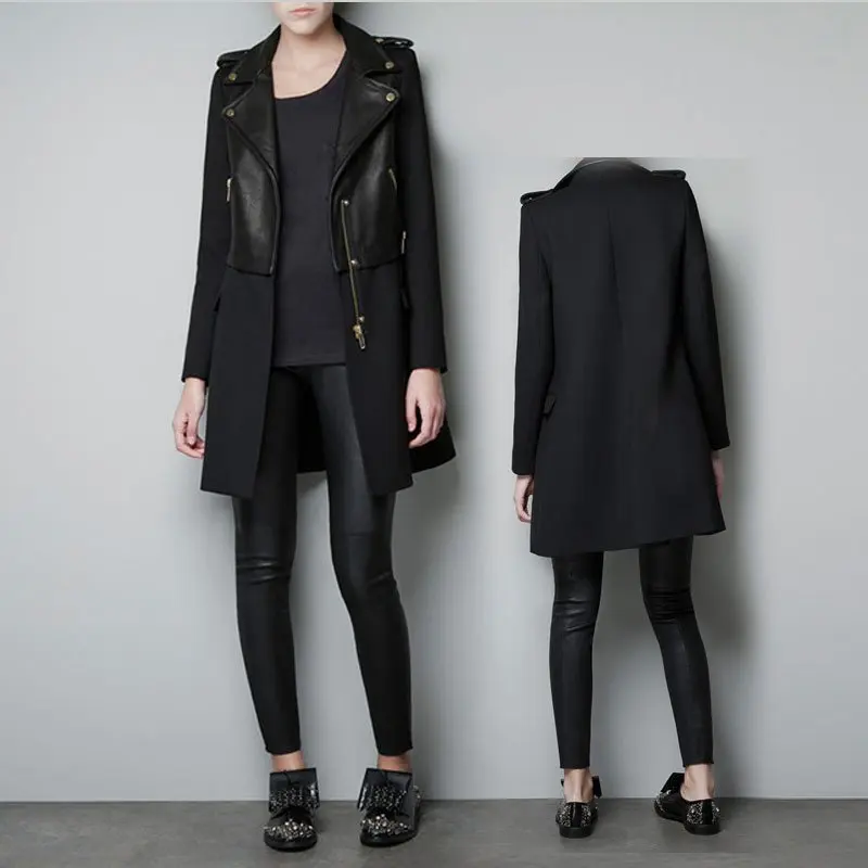 Halloween Costume 40 OFF Women Long Black Coat 2012 Winter Long Sleeve