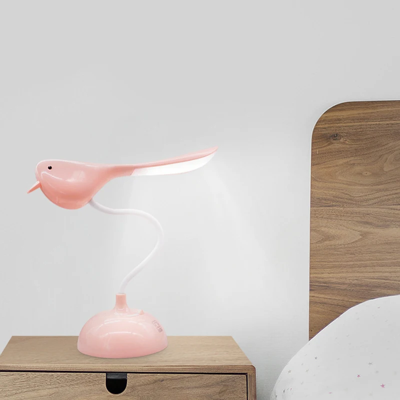 Светодиодный пресс-выключатель, настольная лампа скандинавские птичьи огни 3 режима клип usb настольная лампа Защита глаз диммер