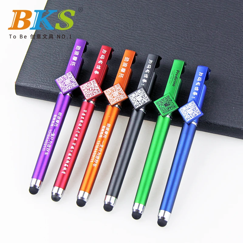 

QR code mobile phone holder Custom logo Stylus Touch Pen ballpoint pen touch screen stylus 100pcs
