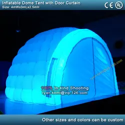 4mWx3mDx2. 5mH надувная иглоо палатка с светодио дный изменением цвета LED s надувная купольная палатка со светодио дный ными надувными