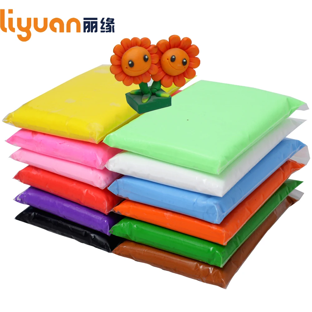 

Liyuan Air Dry Light Clay 12 colors Intelligent Plasticine Colored Polymer Clay Kids Slime Toys Polymer Clay 1200g/42.32oz