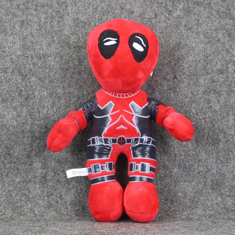 

25cm 2017 New Arrival Superheroes Deadpool Spiderman Soft Plush Toy Deadpool Stuffed Pendant Free Shipping