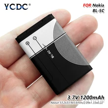 3,7 V 1200 мА/ч, литий BL-5C BL 5C BL5C аккумулятор телефона для Nokia 1000 1010 1108 1110 1112 1116 E50 E60 N70 N71 N72 6680 2112 6267