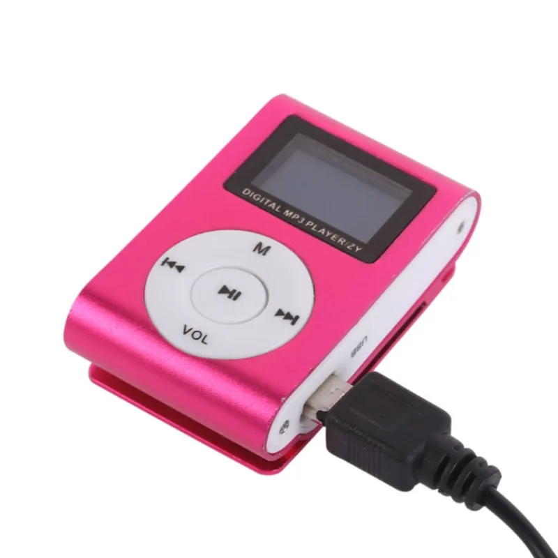 Стильный дизайн спортивный мини Mp3 USB Клип MP3-плеер ЖК-экран Поддержка SD TF карта Micro5 цветов