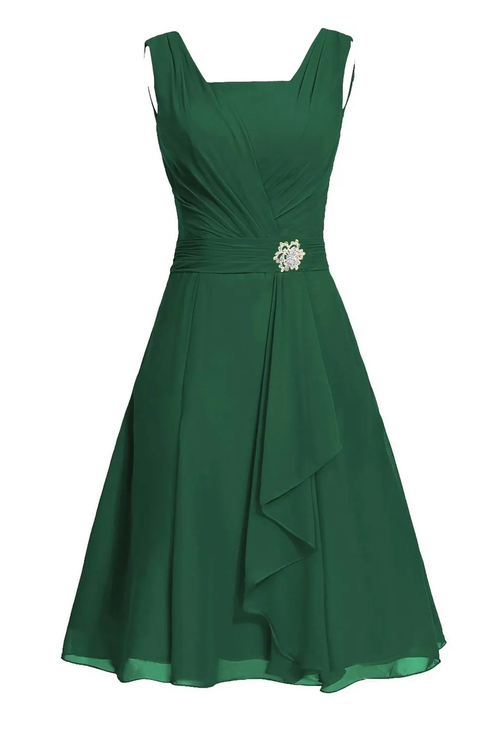 Waulizane Elegant Chiffon A-Line Prom Dresses Zipper Sleeveless Formal Dresses 16 colors Available Customs Made Regular Sleeve