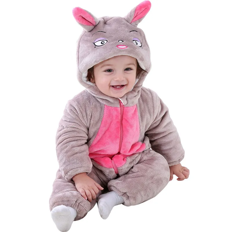 Brand New Baby Rompers Winter Thick  Baby Boy Girls Outdoor Wear Clothes Cotton Baby Romper Long Sleeve Newbore Rompers Hat 03