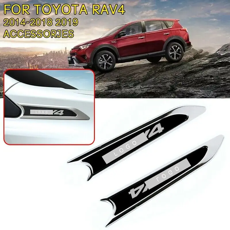 

pcmos Chromium Styling Black Blue Car Fender Side Body Decal Moldings Fits For Toyota Rav4 2014 2018 2019 Car Exterior Parts New