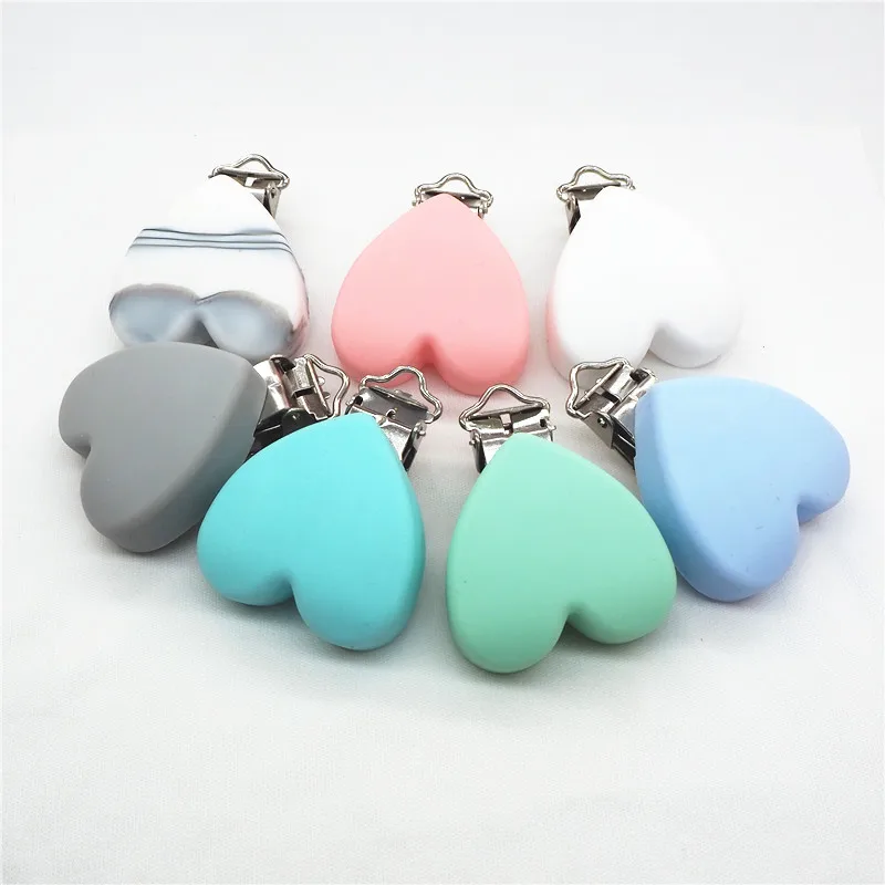 Chengkai 10pcs Silicone Teether Clips DIY Baby Pacifier Round Bear Flower Dinosaur Butterfly Nursing Dummy Draft Toy Clips