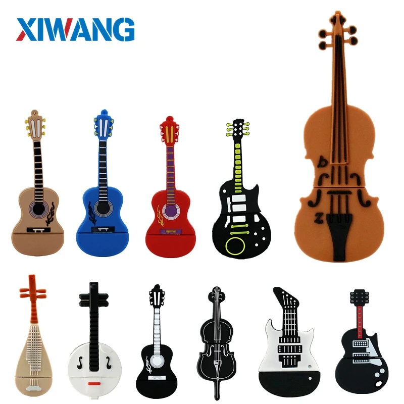 

Hot cartoon musical instrument violin pen drive 4GB 8GB 16GB usb flash drive 32GB 64GB pendrive guitar flash memory stick u disk
