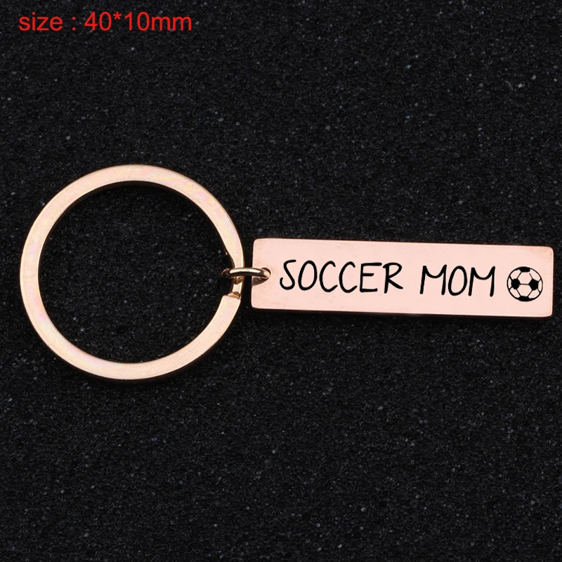 

Engraved Soccer Mom Fashion Stainless Steel Keychain For Football Enthusiast Trendy Gift Soccer Fans Exclusive Key Ring Holder