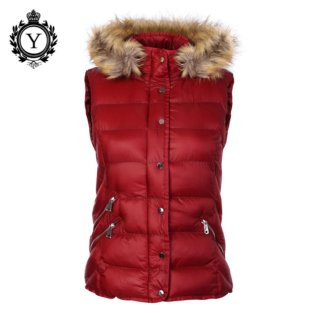 Fur hooded winter vests for women women images