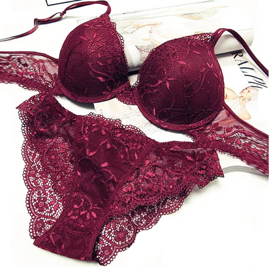 Red wine bra and panty set Clearance